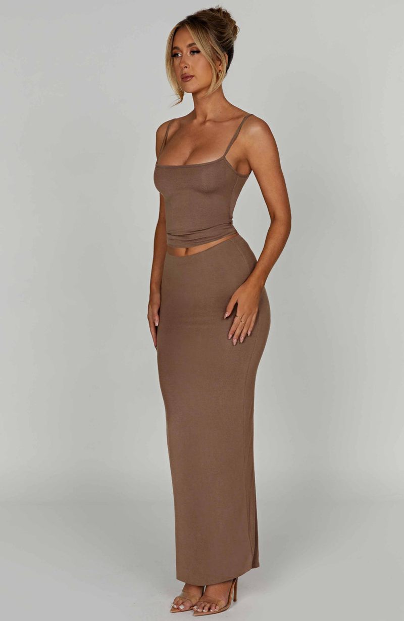 Babyboo Yazmin Maxi Skirt Mocha USA | 378-BMTIXU