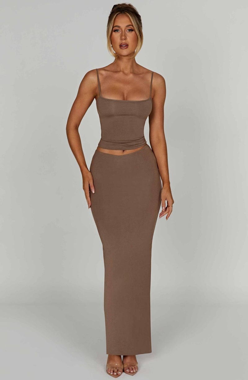 Babyboo Yazmin Maxi Skirt Mocha USA | 378-BMTIXU