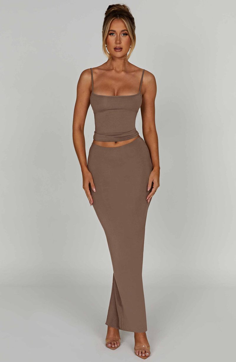 Babyboo Yazmin Maxi Skirt Mocha USA | 378-BMTIXU