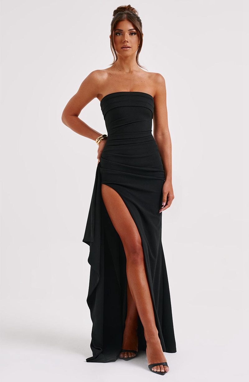 Babyboo Zafira Maxi Dress Black USA | 285-HFOAXR