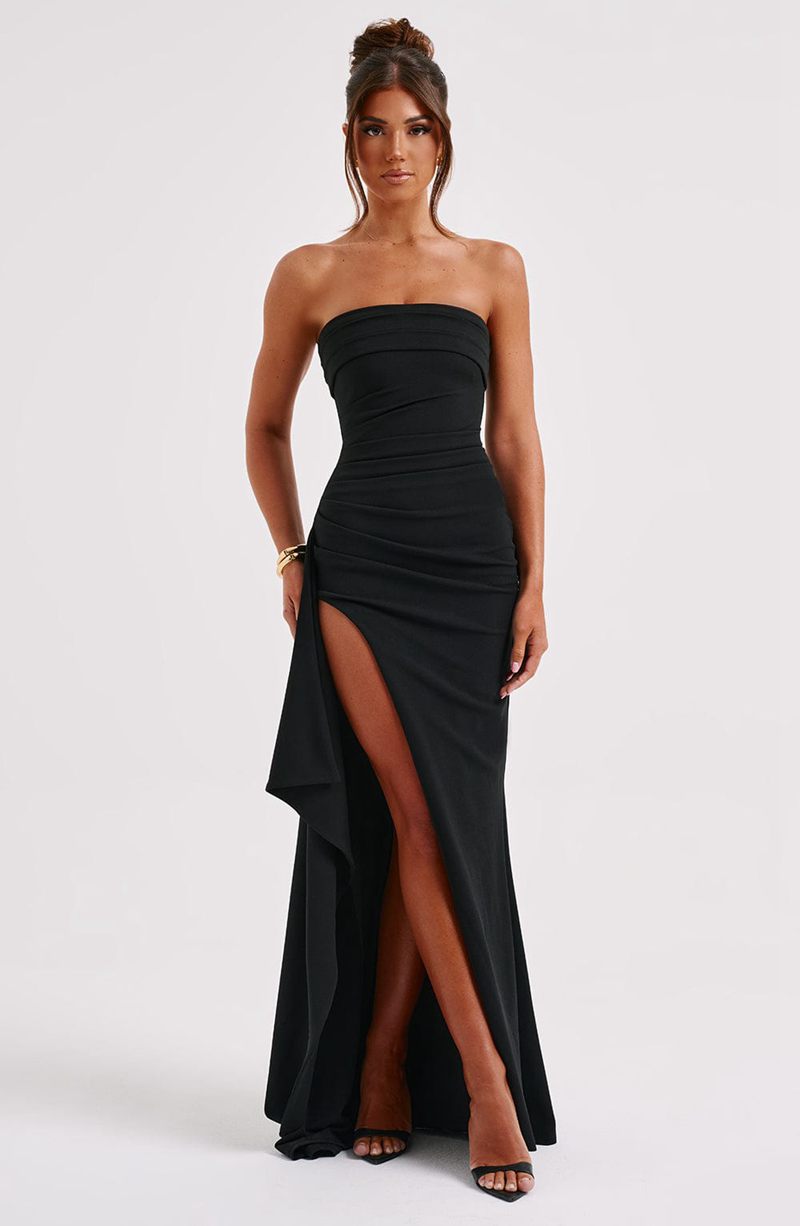 Babyboo Zafira Maxi Dress Black USA | 285-HFOAXR