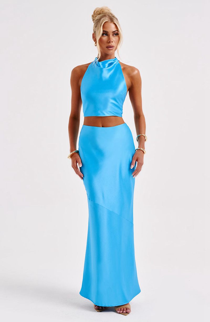 Babyboo Zaylee Maxi Skirt Blue USA | 094-GTNPZE