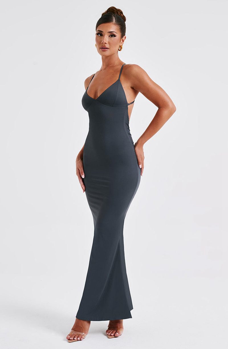 Babyboo Zelda Maxi Dress Charcoal USA | 834-USIKWO