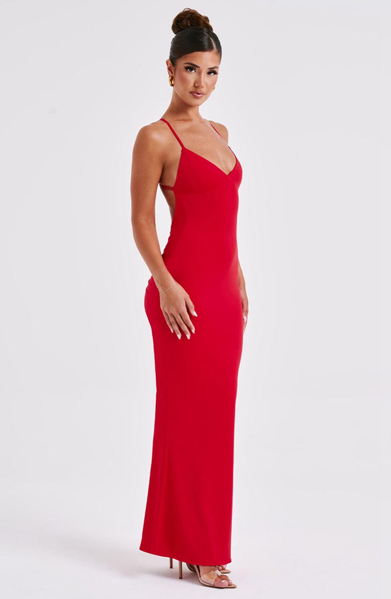 Babyboo Zelda Maxi Dress Red USA | 627-GYHRLK